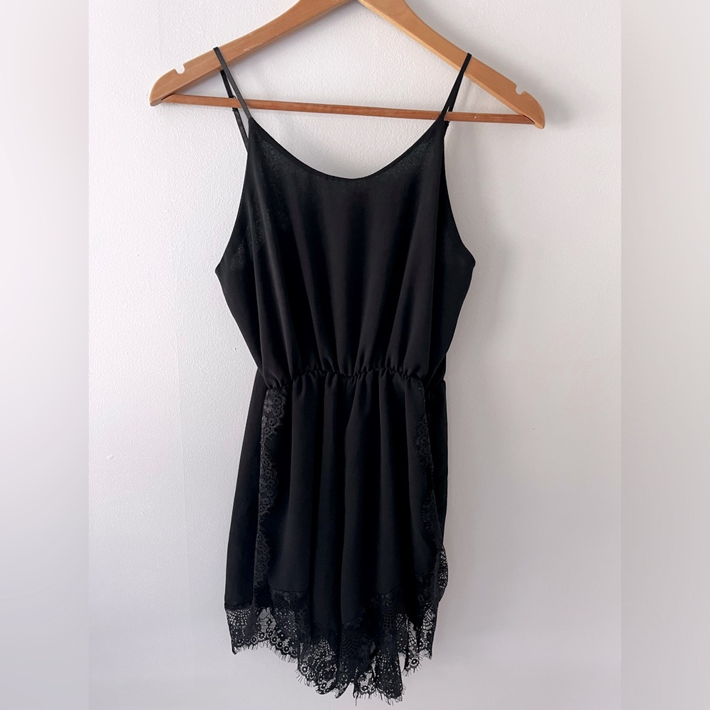 NWOT Black Lace Delicate Romper Size XXL